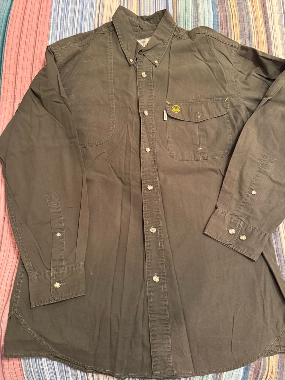 Beretta Men's Long-Sleeve Button-Down Work Shirt - Olive